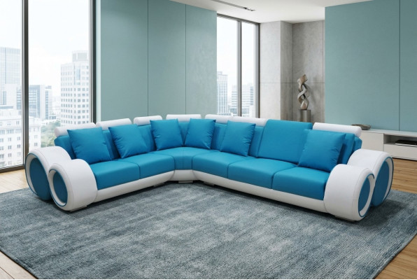 Design kůže polštáře XXL sedací pokoj rohová obývací sofa křeslo designér