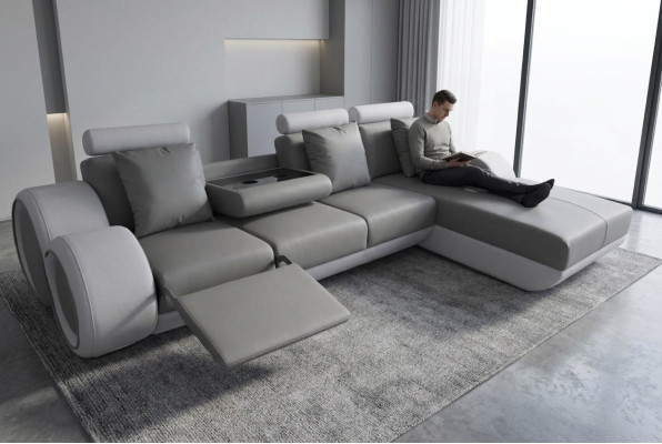 Design Sofa Couch Eck Leder Eck Garnitur Ecke Landschaft Polster L Form Návrhová pohovka gauč rohová kůže rohová sestava krajina polstr L tvar