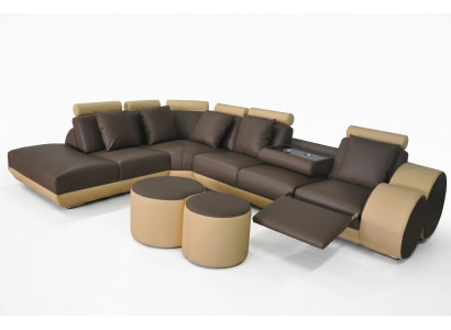 XXL Couch Big Eck Sofa Leder Eck Garnitur Ecke Landschaft Polster Wohn L Form