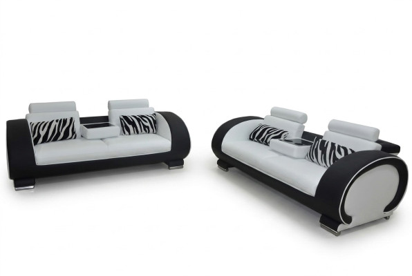 Sofa Couch Sitz Polster Komplett Set Garnitur 3+3 Sofas Designer Couchen Leder