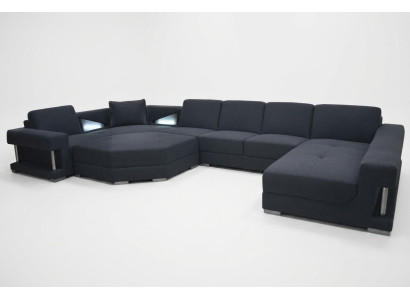 Eck Sofa Couch Polster Ecke Wohn Zimmer Landschaft Designer CouchenTextil A1131-