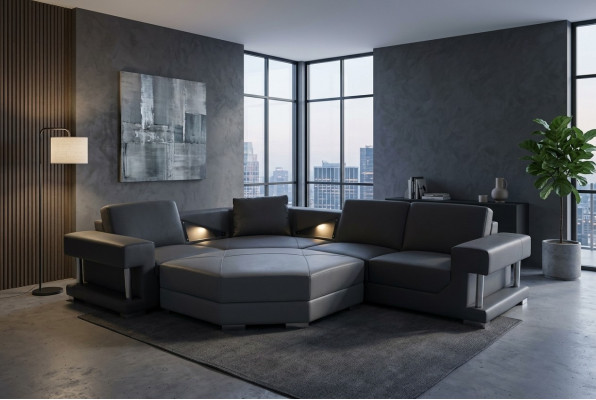 Eck Sofa Couch Polster Ecke Wohn Landschaft Designer Couchen Textil A1131 Zimmer