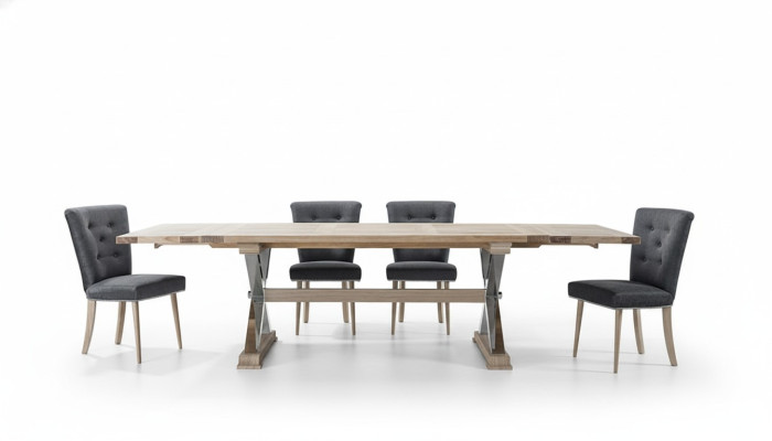 Jídelní stůl ze dřeva, jídelní sestava, sada židlí, nová skupina stolů, design 6.