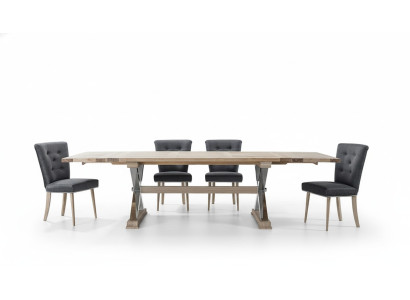 Jídelní stůl ze dřeva, jídelní sestava, sada židlí, nová skupina stolů, design 6.