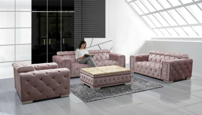 Couch Set Garnitur Polster Design Chesterfield Sofagarnitur 3+2+1 9914 Textil