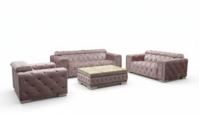 Couch Set Garnitur Polster Design Chesterfield Sofagarnitur 3+2+1 9914 Textil