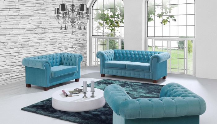 Chesterfield 2+1 Sofagarnitur Couch Polster Sitz Garnitur Sofa Couchen Sofas Neu