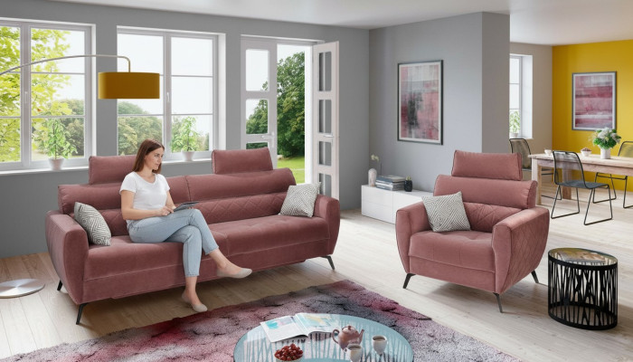 Leder Design Couch Polster Sitz 2+1 Sofa Garnituren Kunstleder Set Garnitur Neu
