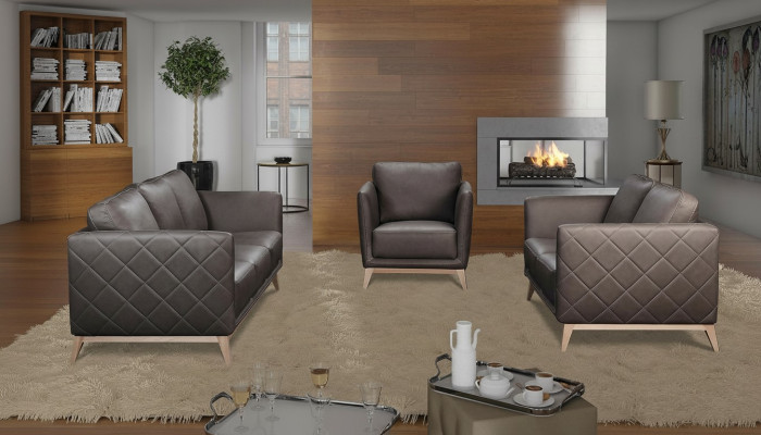 Kožená designová sedací souprava s čalouněním 3+1+1 umělá kůže garnýtura sofa.