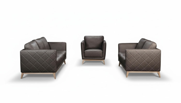 Kožená designová sedací souprava s čalouněním 3+1+1 umělá kůže garnýtura sofa.