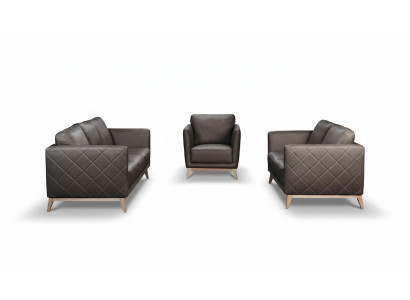 Kožená designová sedací souprava s čalouněním 3+1+1 umělá kůže garnýtura sofa.