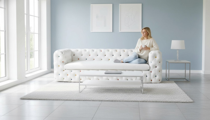 XXL Design Pohovka Přes 4 Sedačky Anglické Chesterfield Sametové Pohovky