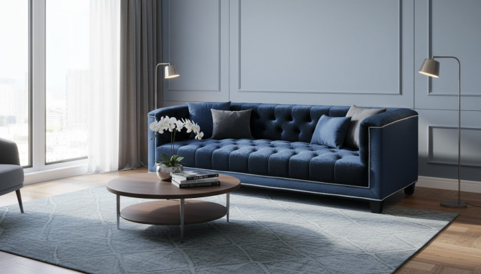 Elegante Design Couch Polster Chesterfield Sofa Couchen Sofas Dreisitzer Samt