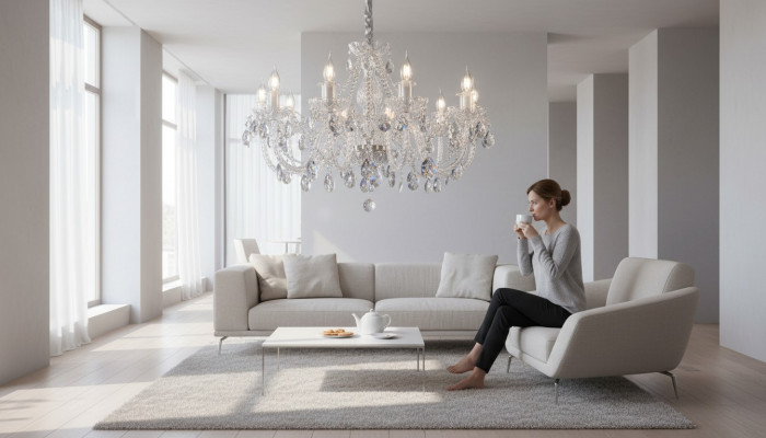 Klasický závěs lustru lampa světla křišťál nový český