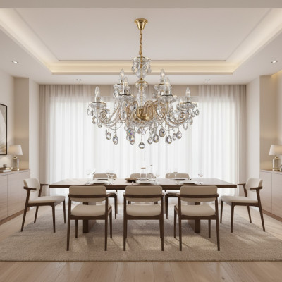 Klasický stropní lustr svítidlo lampa Bohemia osvětlení křišťál nový