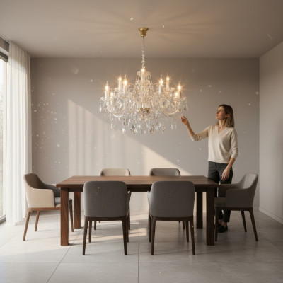 Klassische Deckenleuchte Kristallbeleuchtung Neu Bohemia Lampe Kronleuchter