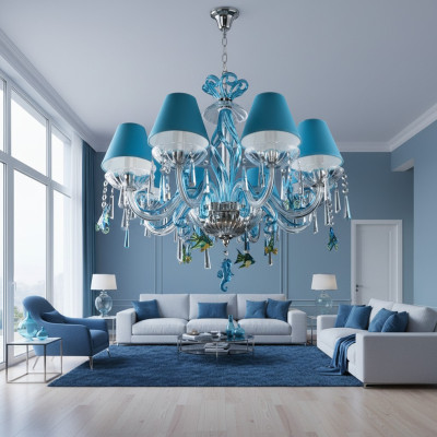 Blau Deckenleuchte Lichter Design Kronleuchter Lampen Kronleuchter Kristall