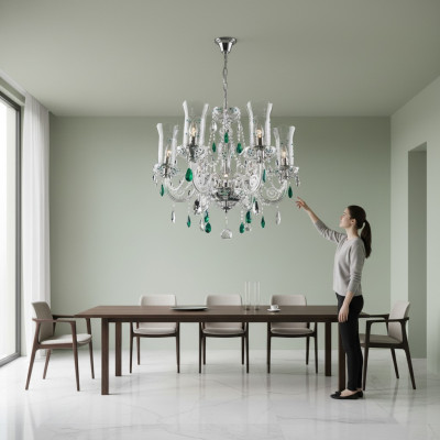 Design Bohemia Lustry Stropní svítidla Modrá krystalová lampa Svítidla