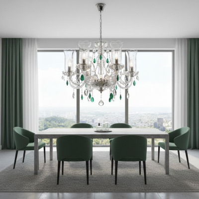 Design Bohemia Lustry Stropní svítidla Modrá krystalová lampa Svítidla