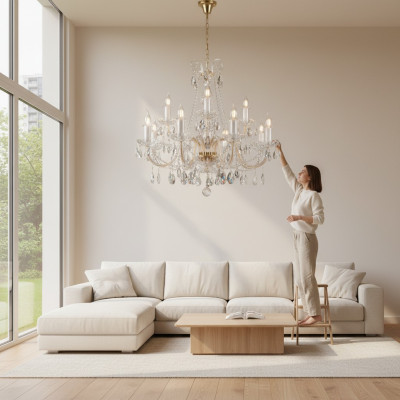 Lampa Vyhřezlé Lustr Světla Strop Svítidla Bohemia Crystal