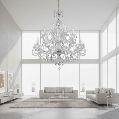 Křišťálová lampa Lustr Věšáková lampa Bohémia Stropní lampa