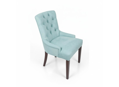 Hellblauer 4-er Sessel-Set Designer Chesterfield Sitzer Polsterstühle
