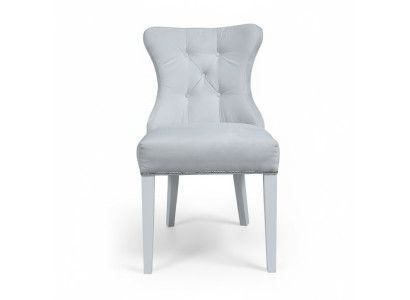 Designer šedé židle Chesterfield Design polstrované křeslo sestava pro 4 osoby.