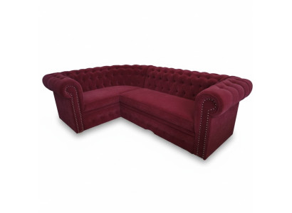 Ecksofa Chesterfield Polster Sofa Eckgarnitur Samt Polster Sitze Ecke Sofas