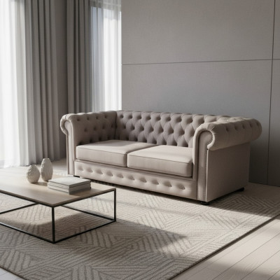 Sofa 2 Sitzer Couch Polster Sofa Textil Couchen Garnitur Zweisitzer Chesterfield