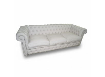 Chesterfield třímístná pohovka potahovaná kůží, pohovky designu.