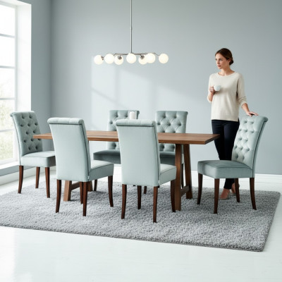 Design jídelní stůl 4 židle Chesterfield 5dílná jídelní sestava