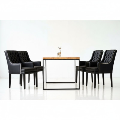 Esszimmer Tisch + 4 Chesterfield Stühle Luxus Esszimmer Gruppe 5tlg. Set