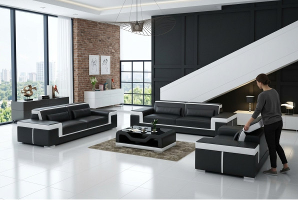 Sofagarnitur Couch Polster Sofa 3+1+1 Komplett Set Garnituren 3tlg.