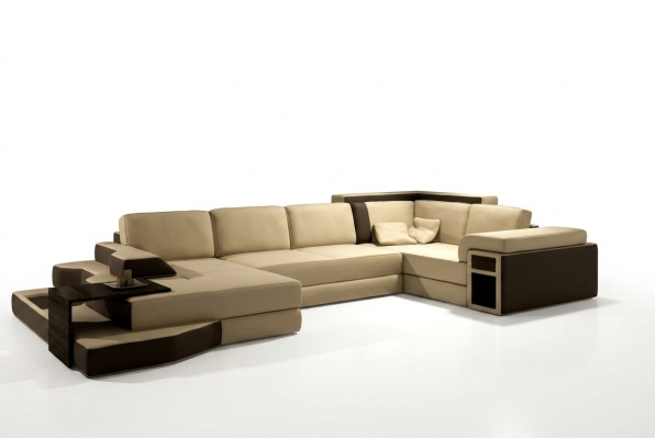 XXL Design Big Sofa +USB Ecksofa Couch Wohlandschaft U Form Leder Textil Ecke