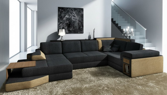 Luxusní rohová pohovka do obývacího pokoje ve tvaru U. Objevte skvělý design.
