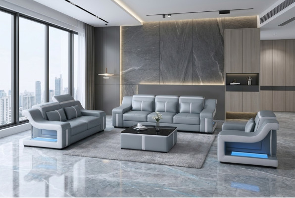Design Multifunktions Couch Relax Sofa Leder Polster Couchen Dreisitzer 3er Neu