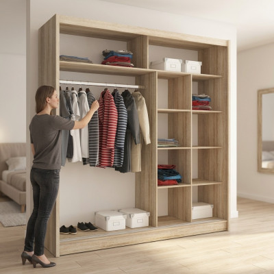 Mehrzweck Regale Schrank Regal Aufbewahrungs Kleiderschränke 200cm