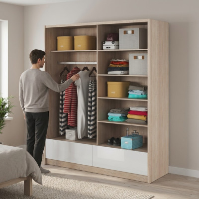 Šatní skříň Úschova 180cm Regál Skříň Archiv Dekorativní Skládací dveře