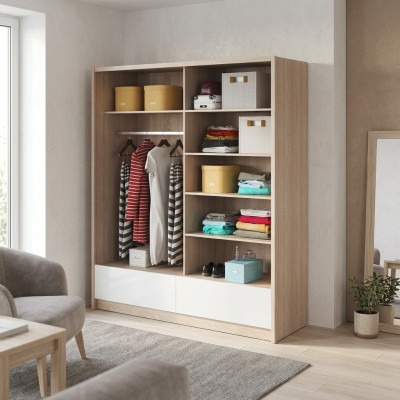 Šatní skříň Úschova 180cm Regál Skříň Archiv Dekorativní Skládací dveře