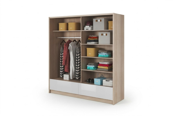 Garderobe Aufbewahrung 200cm Regal Schrank Archiv Dekorative Schiebetüren