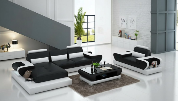 Design XXL Velká pohovka s USB, rohová pohovka, kožená pohovka, sedací souprava s polštářem#+#+角形のソファ-#角座居邦+##生活風景