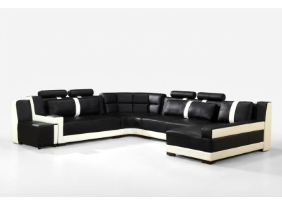 Ecksofa Wohnlandschaft + USB Polster Eckgarnitur Design Couch Moderne Leder Sofa