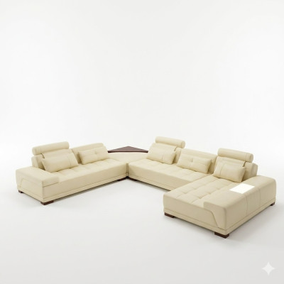 Obývací sedací souprava polstrovaná rohová garnitura designová kůže Pohovka Big Sofa Nová + USB