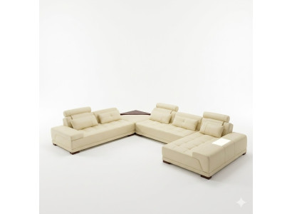 Obývací sedací souprava polstrovaná rohová garnitura designová kůže Pohovka Big Sofa Nová + USB