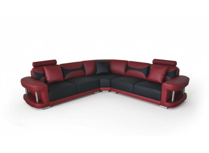 Leder Modern XXL Couch Wohnlandschaft Ledersofa Sofagarnitur Sofa L-Form mit USB