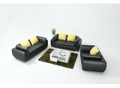 Ledersofa mit USB Wohnlandschaft 3+2+1 Sitzer Garnitur Design Modern Sofa Couch