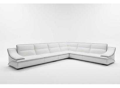 Ecksofa mit USB,Couch Sofa Wohnlandschaft Sitz Eck Garnitur Leder Textil Salut