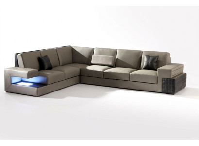 Modern Ecksofa+ USB Polster Sitz Leder Design Sofa Garnitur Wohnlandschaft Neu