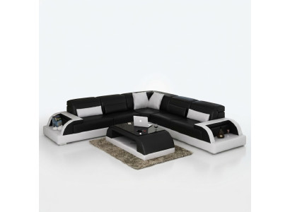 Wohnlandschaft Polster Ecke Eck Sofa mit USB Garnitur Ecksofa Couchen WetzlarC