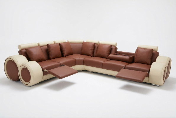 Design kožené polstrování XXL sedací souprava s USB designem rohové sedací soupravy Nové pohovky